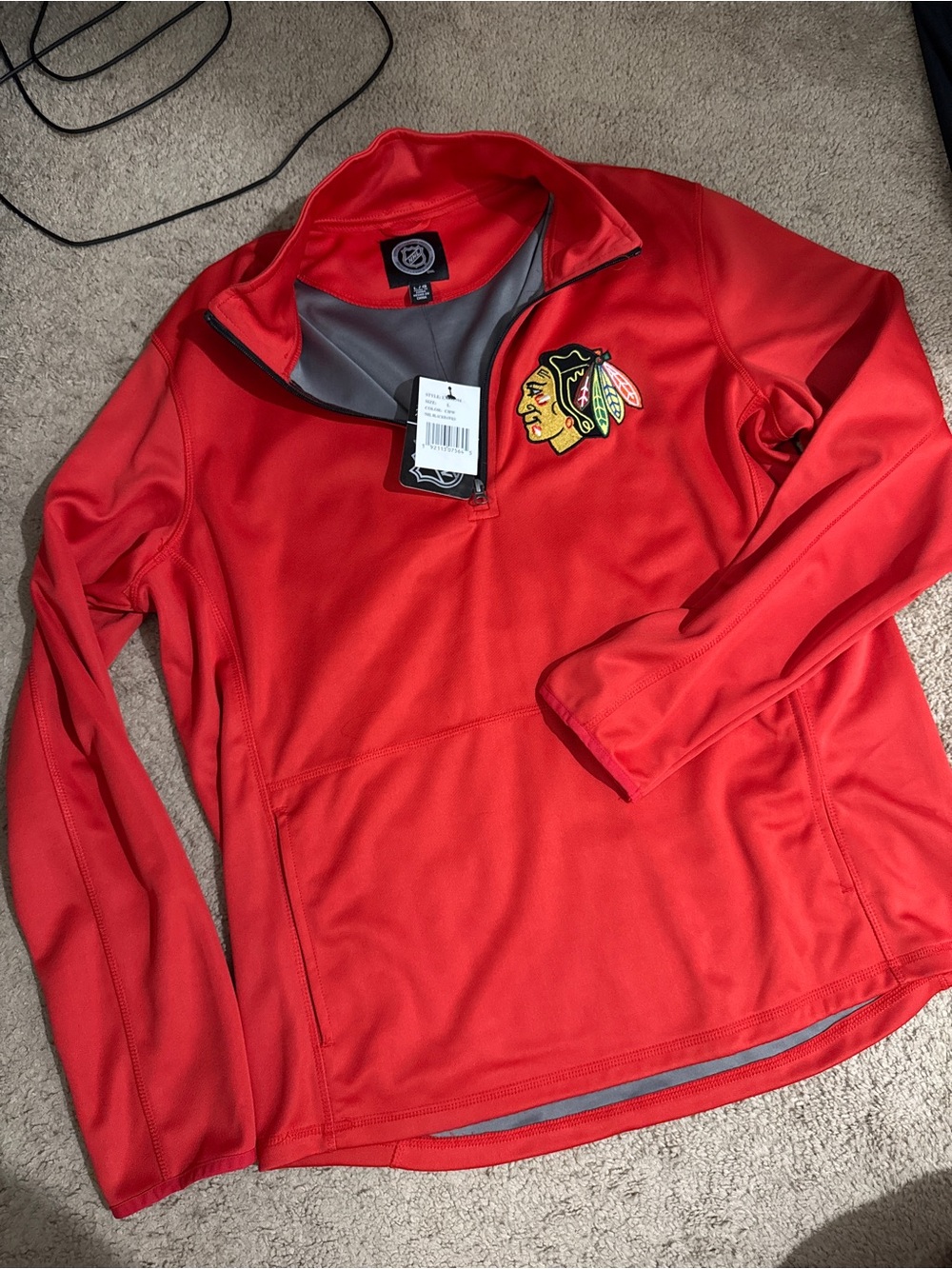 NHL Red Chicago Blackhawks Men's Quarter-Zip Pullover